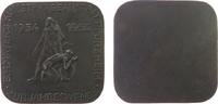 Neujahr Plakette Bronze Neujahr - zwei Wanderer, einseitig, v. B.H. Mayer Pforzheim, ca. 45 x 45 MM, etwas fleckig -