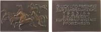 Neujahr Plakette Bronze Glück und Freiheit zur Jahreswende 1963/64, Pferde - nach links gallopierend / Mehrzeiler, v. B.H.Mayer Pforzheim, ca. 37 -