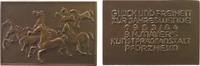 Neujahr Plakette Bronze Glück und Freiheit zur Jahreswende 1963/64, Pferde - nach links gallopierend / Mehrzeiler, v. B.H.Mayer Pforzheim, ca. 37 -