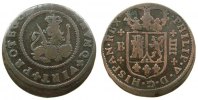 Spanien 4 Maravedis Ku Felipe V, Burgos, Typ: 15, dezentrierte Prägung, Jahr nicht ersichtlich -