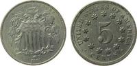 USA 5 Cents 1868 KN Shield Nickel fast vz