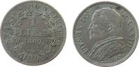 Vatikan 1 Lire Ag Pius IX, Anno XXIII, Berman 3342 -