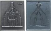 Neujahr Plakette Eisen Frauenkirche zu Nürnberg, einseitig mit Aushängevorrichtung, v. H. Kaiser, Hirzenhain/Buderus, ca. 96 x 118 MM, ca. 200 Gr -