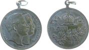 Wilhelm II. (1888-1918) tragbare Medaille Bronze versilbert Wilhelm II (1888-1918) - auf den Regierungsantritt, Preußen, Büsten des Kaiserpaares nach rechts / Kaiserskron -
