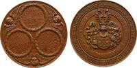Frankfurt Medaille Bronze Andreae, Frankfurt, auf die goldene Hochzeit von August, Johann und Robert Andreae, Familienwappen mit Andreaskreuz / dre -