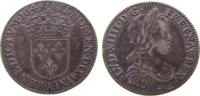 Frankreich 1/4 Ecu a la meche courte 1645 Ag Louis XIII, A (Paris), Punkt, Dup. 1463, Cia. 1835, kleine Druckstellen, kleiner Kratzer, dunkle Pat...