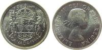 Kanada 50 Cents Ag Elisabeth II, Wappen, ein feiner Kratzer -