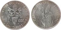 Vatikan 1000 Lire Ag Johannes Paul II, Heiliges Jahr 1983-84, etwas fleckig -