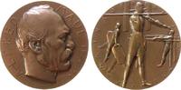 Sport Medaille Bronze verkupfert Maul Alfred - für besondere Leistungen, Karlsruhe, Direktor der Turnlehrerschule, Büste nach links / drei Spor -