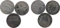 Österreich 3 x 50 Schilling 1964-68 Ag Olympiade Innsbruck, Donauwalzer (minimal berieben), Nationalbank (Patina) pp