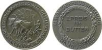 Landwirtschaft Medaille Bronze Hamburg - Deutsche Landwirtschaftsgesellschaft, II. Preis für Butter, Bauer beim pflügen mit einem Ochsengespann / Schrif -