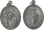 Wallfahrt tragbare Medaille Silber Marianische Kongregation - St. Aloysi, Juven Innocentissime Juventut Patrone Ora Pro Nobis, betender Aloysius - darüber z -