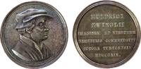 Schweiz Medaille Silber Zwingli Ulrich (1484-1531) - auf 300 Jahre Reformation in der Schweiz, Brustbild nach rechts / Huldrici Zwingli Imaginem -