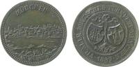 Sport Medaille Messing München - auf das VII. Allgemeine Deutsche Turnfest, Stadtansicht / Wappen, ca. 22 MM, entfernte Öse -