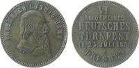 Sport Medaille Messing Dresden - auf das VI. Deutsche Turnfest, Büste von Jahn nach rechts / Schrift, ca. 24,5 MM, entfernte Öse -
