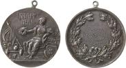 Sport tragbare Medaille Silber Stuttgart (Stadtgau) - auf das Wintergaufest 1912, Weibliche Gestalt mit Siegerkranz neben Sportgerätschften / Gravur im -