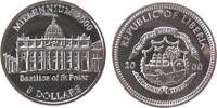 Liberia 5 Dollar 2000 KN Vatikan Basilika St. Peter unc