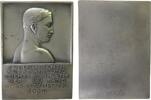 Sport Plakette Bronze versilbert Süddeutscher Fussball und Leichtathletikverband, Meisterschaft 1. Sieger, belorbeertes Brustbild nach rechts - -