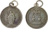 Paris tragbare Medaille Silber Paris - Associaton des Enfants de Marie, Hl. Maria / zwei Herzen und leeres Gravurfeld, ca. 24 MM, ca. 5,3 Gramm -