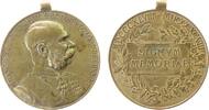 Franz Josef I (1848-1916) tragbare Medaille Bronze Franz Joseph I (1848-1916) - auf sein 50jähriges Regierungsjubiläum, Brustbild nach rechts / SIGNUM MEMORIAE, ca. 34,5 MM -