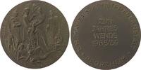 Neujahr Medaille Bronze Jahreswende - Frieden, Menschengruppe aus verschiedenen Nationen - Frieden / Schrift, v. B.H. Mayer Pforzheim, ca. 50 MM -