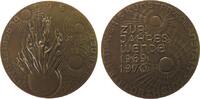 Neujahr Medaille Bronze Jahreswende - der Griff nach den Sternen, zwei Sonnen / die Erde zwischen drei strahlenden Sonnen, v. B.H. Mayer Pforzhei -
