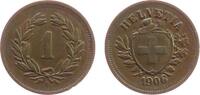 Schweiz 1 Rappen Br HMZ 1215, winzige Randkerben -