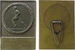 Sport aufstellbare Plakette Bronze Schwaben - Ehren-Plakette für Wettkampf Leistungen 1926 L.A., Läufer im Kranz nach links - darunter Gravur, einseitig mit -