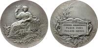 Paris Medaille Bronze versilbert Paris - auf die Internationale Ausstellung im Palais Royal, sietzende weibliche Gestalt mit Siegerkranz und Wa -