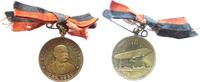 Luftfahrt tragbare Medaille Bronze Zeppelin Graf von- auf seinen 70. Geburtstag, Büste des Grafen halbrechts / Zeppelin über Bodensee, ca. 28,8 MM, fleckig, -