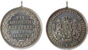 Wilhelm II. (1888-1918) tragebare Medaille Silber Wilhelm II. (1888-1918) - zur 25-jährigen Gedenkfeier des Krieges von 1870-1871, Wappen / Den ruhmreichen Kämpfern, ca. -