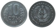Usbekistan 10 Som Ni-St Schön 11 -
