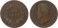 Französische Kolonien 10 Centimes Br Louis Philippe I, A, für Guadeloupe, VG 2903, Belag -