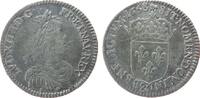 Frankreich 1/12 Ecu a la meche longue Ag Louis XIV, & (Aix), ca. 2,0 Gramm -