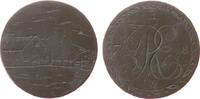 Gelegenheitsmedaillen Medaille Bronze Signatur RE, Bauernhof in ländlicher Gegend / RE und 1789, ca. 27,5 MM, Gravur auf einem Schrötling / abgeschliffener Mün -