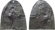Neujahr Plakette Weißmetallguß auf das Neue Jahr 2006, Nicht Sternlein, sondern Talern - SOLL und - junge Frau beim Empfang der regnenden Sterne, -