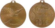 Luftfahrt tragbare Medaille Bronze Flugspende, Adler über Gischtwelle / Mehrzeiler, v. Kühl, ca. 27,4 MM, Tragöse etwas befeilt -
