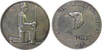 Schützen Medaille 1927 Silber München - 18. Deutsche Bundesschießen, knieender Schütze / Adlerkopf, v. vz+