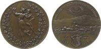 Schweiz Medaille Bronze Vevey - auf das Weinfest, tanzendes Paar in landesüblicher Tracht / Stadtansicht, v. Russel, ca. 40 MM, winzige Randfehle -