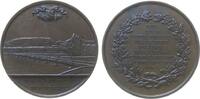Schweiz Medaille Bronze Genf - auf die Einweihung der Mont Blanc Brücke, Brücke in Landschaft / Mehrzeiler, v. Bovy, ca. 50,5 MM, kleine Flecken, -