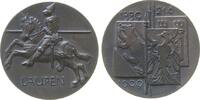 Schweiz Medaille Bronze Laupen (Bern) - auf die Schlacht von 1339, Ritter mit Lanze zu Pferd nach links / Wappen, Signatur: PEKA, ca. 33 MM, hell -