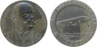 Luftfahrt Medaille Bronze Zeppelin Ferdinand Graf von, Brustbild halbrechts / LZ 4 über dem Bodensee - im Hintergrund die Alpen - Gut Luft! . Glück -