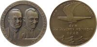 Luftfahrt Medaille Bronze Köhl und v. Hünefeld - Zur glücklichen Heimkehr den Amerika-Fliegern, beider Brustbilder nebeneinander halbrechts / Adler -