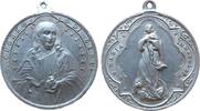 Wallfahrt tragbare Medaille Aluminium Jesus und Heilige Maria, Signatur: S.J. ca. 39 MM -