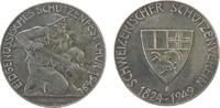 Schützen Medaille Silber Chur - auf das Eidgenössische Schützenfest, Graubünden, knieender Schütze nach rechts / Wappen, v. Emil Wiederkehr, ca. 3 -