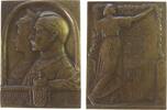 Wilhelm II. (1888-1918) Plakette Bronze Wilhelm II. (1888-1918) - auf die Silberhochzeit des Kaiserpaares, beider Brustbilder nach links / weibliche Gestalt mit -
