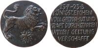 Gelegenheitsmedaillen Medaille Bronzeguß Löwe - Sternzeichen, Astrologie, Löwe über Sonne nach rechts / Mehrzeiler, Signatur: MV, ca. 49 MM -