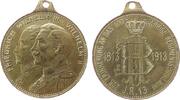 Wilhelm II. (1888-1918) tragbare Medaille Bronze vergoldet Wilhelm II. (1888-1918) - auf das 100jährige Regimentsjubiläum J.R. 13, die Büsten von Fr. Wilhelm III. und Wil -