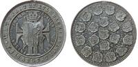Sport Medaille Zinn Kulmbach - auf das 2. A.T.B. Fest, Wappen vor den 4 F / Wappen div. Sportvereine, v. Bergmann, ca. 39 MM, entfernte Öse -