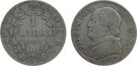 Vatikan 1 Lire Ag Pius IX, XXI R, große Büste, Berman 3342, kleine Randfehler -